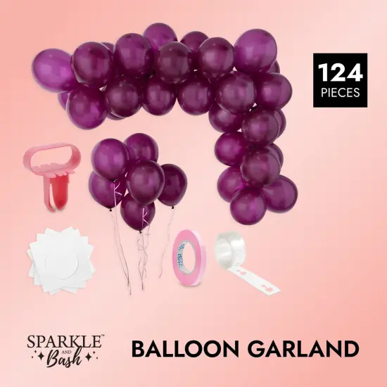 Burgundy Balloon Kit For Garland, Arch, Maroon DIY Party Decorations (124 Pieces) Red {3}