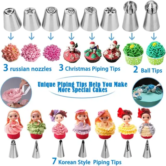 Cake Decorating Kit, 730 Pcs Cake Pop Kit Cake Decorating Supplies with Cake Carrier Holder Springform Pan Sets Toolbox Organizer Turntable Piping Bags Tips Chocolate Molds for Beginner Professional {4}