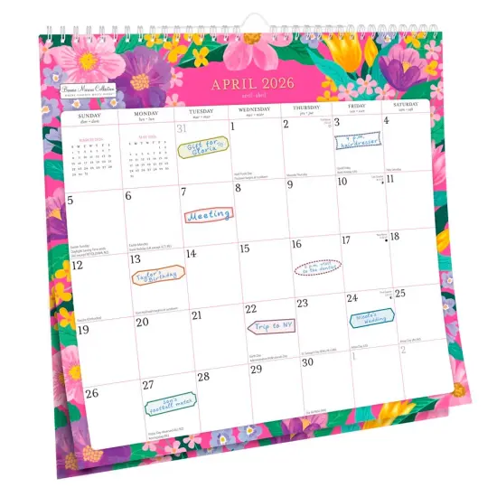 Bonnie Marcus OFFICIAL | 2026 12 x 12 Inch (Hanging) 18 Months Monthly Square Wire-O Calendar | Sticker Sheet | July 2025 - December 2026 {3}