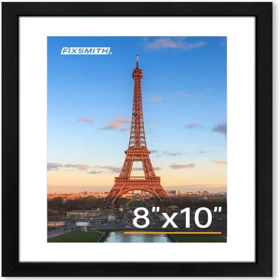 8x10 Picture Frame 1 Pack, Photo Frame with HD Plexiglass, Display Pictures 5x7 with Mat or 8x10 Without Mat, Picture Frames Collage for Tabletop or Wall Display, Black {1}