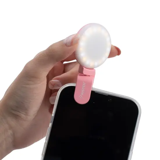 2" Mini Ring Light for Photography and Video, 20 LED Bulbs, 3 Modes, 360 degree, Pink {4}