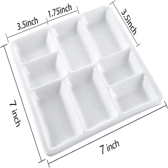 8-Well Porcelain Artist Paint Palette, Mixing Ceramic Watercolor Palette, Mixing Tray for Watercolor Gouache Acrylic Oil Painting 8 Inch {4}