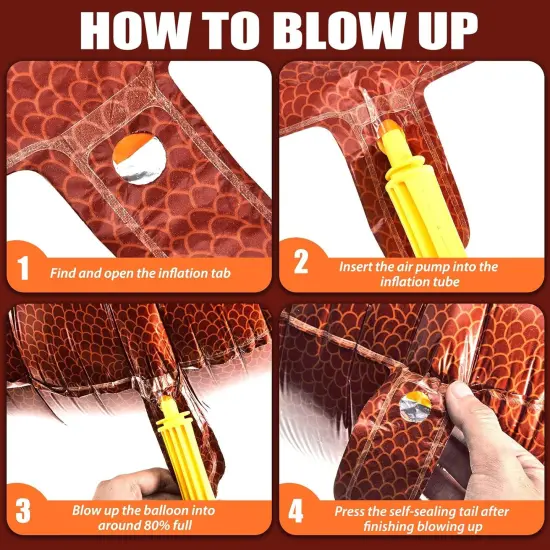 Football Balloons Football Rugby Shaped Aluminum Foil Balloons for Sport Themed Rugby Birthday Party Decor, 26 Inch(12 Pieces) {2}