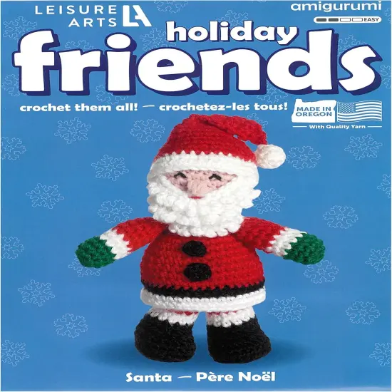 Crochet Friend Kit, Santa Standing, 8", Complete Crochet Kit, Learn to Animal Starter Kit for All Ages, Includes Instructions, DIY Amigurumi Kits {1}