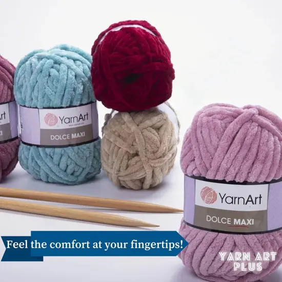 2 Skein Yarn Art Dolce Maxi, Premium Velvet Yarn, Super Soft Bulky 6 Fluffy Bulky for Knitting Crocheting Crafting Blanket Amigurumi Soft Velvet Baby Shedding 400gr, 152 Yards (Black) {4}