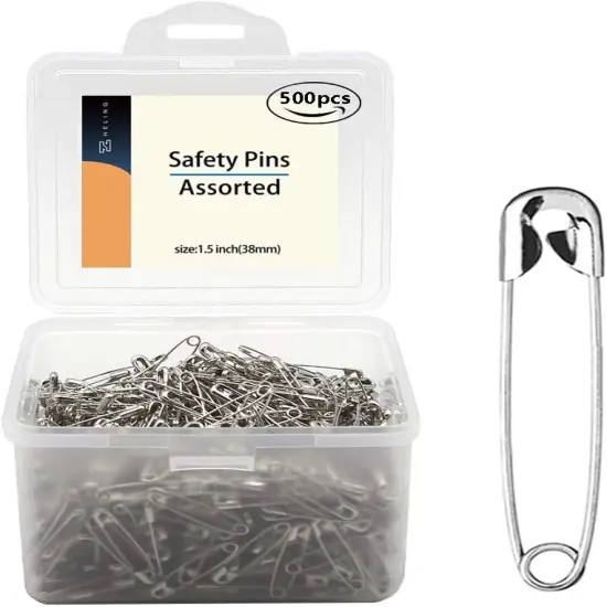 1.5Inch/38mm Safety Pins Bulk (38mm-500pcs) {1}