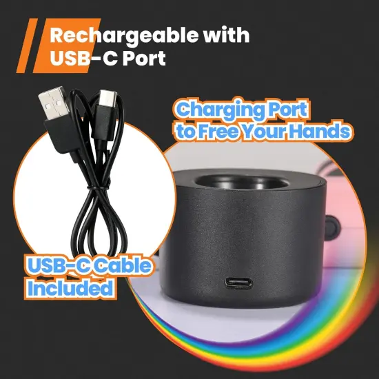 Cordless Hot Glue Gun, GoGonova 15s Fast Preheating 5Ah Built-in Battery Hot Melt Glue Gun, Smart Power-Off, Kit with 25 Pcs Premium Mini Glue Sticks and USB-C Charging Port (Pink) {4}