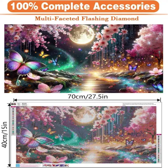 Large Diamond Art Kit for Adults, Landscape Diamond Painting Kit Large Size 5D Full Drill Round Big Diamond Painting Gem Art for Home Wall Decor Gift 27.5 X 15.7inch {3}