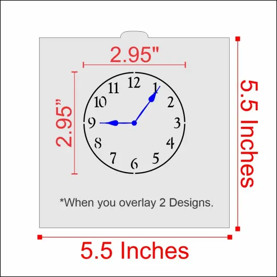 Mini Clock with Hands Cookie & Craft Stencil | CM057 by Designer Stencils | Cookie Decorating Tools | {2}