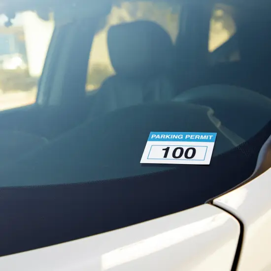 Sequentially Numbered Parking Permit Sticker (Light Blue, 2 x 3 in, 100-Pack) Multicolor {2}