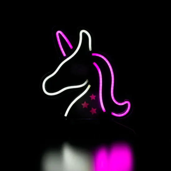 Northlight LED Unicorn Neon Lighted Wall Art - 13" - White and Pink {1}