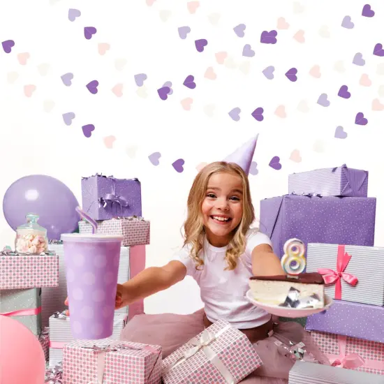 Purple-White Pink Birthday Party-Decorations Streamers - 52FT Hanging Heart Garland Banner,Baby Bridal Shower Engagement Wedding Anniversary Bachelorette Graduation Backdrop Decor {3}