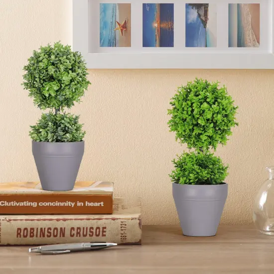 2pcs Artificial Plant with Decorative Planter - Lifelike Indoor/Outdoor Greenery, Year-Round Home D&eacute;cor Accent, No Maintenance Required {5}