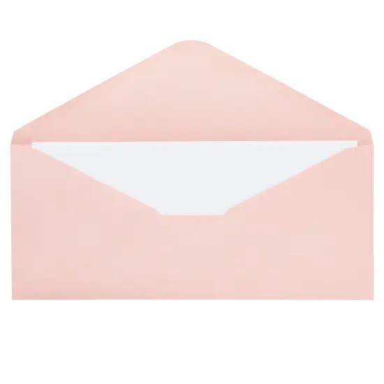 96-Pack #10 Blush Pink Envelopes Bulk with Gummed Seal and V-Flap for Party Invitations, Mailing Business Letters, Checks, Invoices, Baby Showers, Banquets, Weddings (4 1/8 x 9 1/2 in) {7}