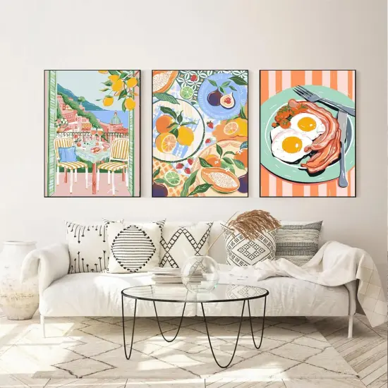 6 Packs Paint by Numbers Kit for Adults,Coffee DIY Acrylic Oil Painting Paint by Numbers Kits on Canvas,Adults Paint by Numbers Kits Drawing Paintwork for Home Decor 9.8x13.8inch {5}