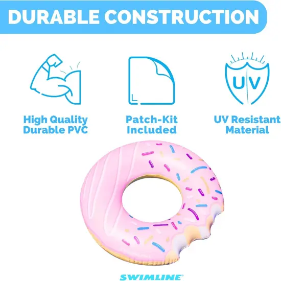 Swimline Donut Inflatable Swimming Pool Ring - 42" - Pink {6}