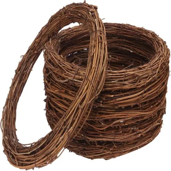 6 Pcs 12 Inch Natural Grapevine Wreath frame Set, Hand-Woven Vine Branch Wreaths for DIY Crafts, Christmas Decorations, Home & Event Styling {1}
