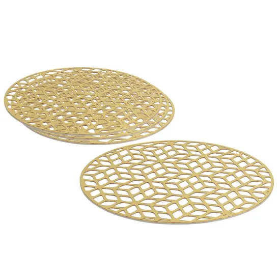 Laser Cut Chargers 4pk Gold {1}