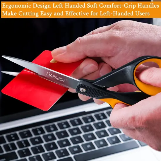 Left Handed Scissors,8 Inch Lefty Scissors for Adults,Stainless Steel Sharp Blade Soft Comfort-Grip Left Handed Adults Scissor,Great for Fabric,Arts,Home,Sewing,Office,School 2 Pack {5}