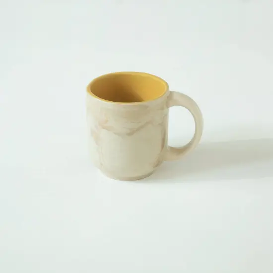 Handcrafted 7oz Beige Ceramic Coffee Mug &ndash; Stylish & Compact for Your Favorite Brew {2}