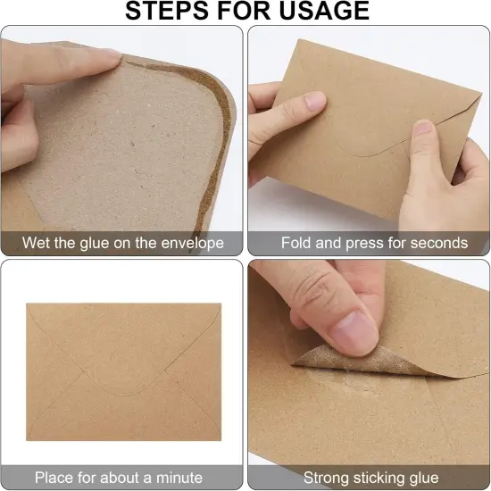 50 Pack Kraft 4x6 Envelopes, Contour Flap A4 Envelopes for Engagement Invites, Weddings Invitation, announcements, Baby shower, Perfect for RSVP Card 120gsm, 4.5 x 6.4 Inches - 100% Recycled {3}