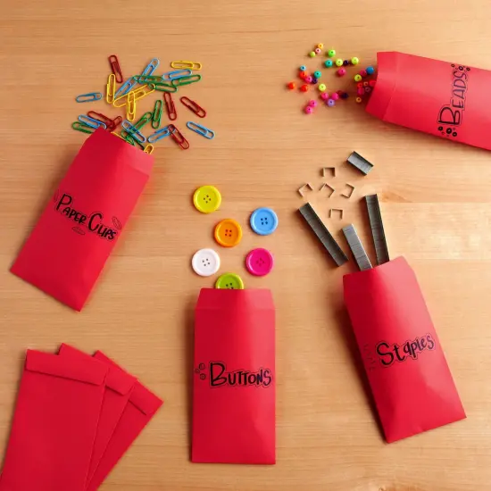 100 Pack Red Money Envelopes for Cash, Coins, Saving, Budgeting (Small, 3.5x6.5in) {3}