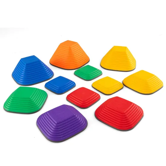 11-Piece Kids Stepping Stone Set for Balance and Coordination with Non-Slip TPE Edging {1}