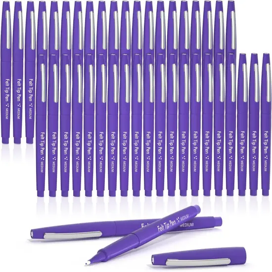Felt Tip Pens, 40 Purple Pens, 0.7mm Medium Point Felt Pens, Felt Tip Markers Pens for Journaling, Writing, Note Taking, Planner, Perfect for Art Office and School Supplies {1}