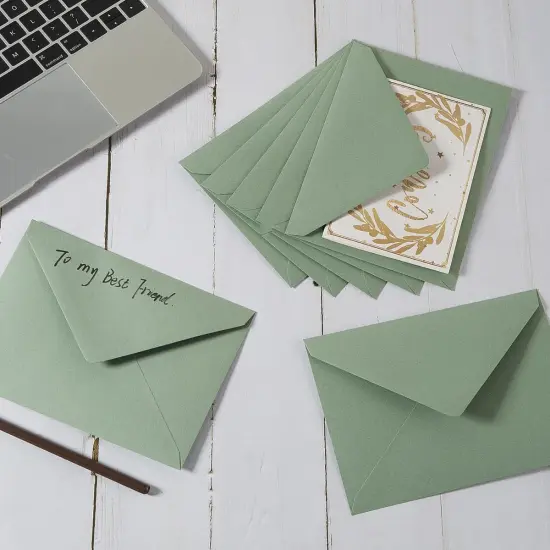 50 Pieces Sage-Green A7 Envelopes Greeting Card Envelopes 5.24 x 7.24 Inches for 5 x 7 Wedding Invitation Cards, Greeting Cards, Birthday Baby Shower Invitations {3}