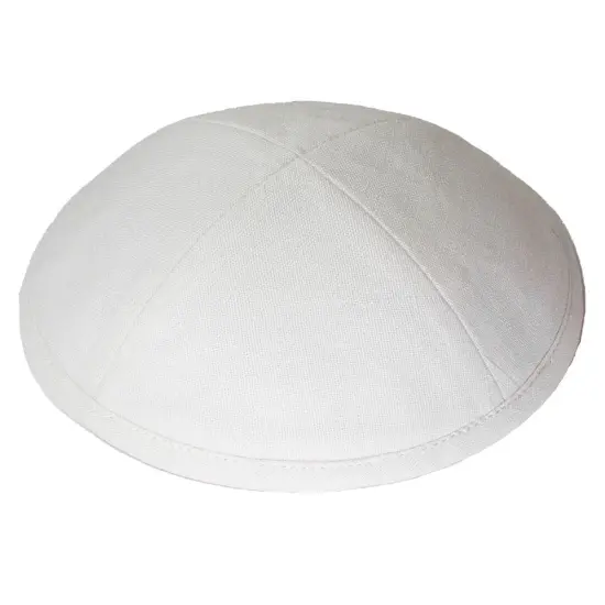 Kippah Ivory Deluxe Linen {1}