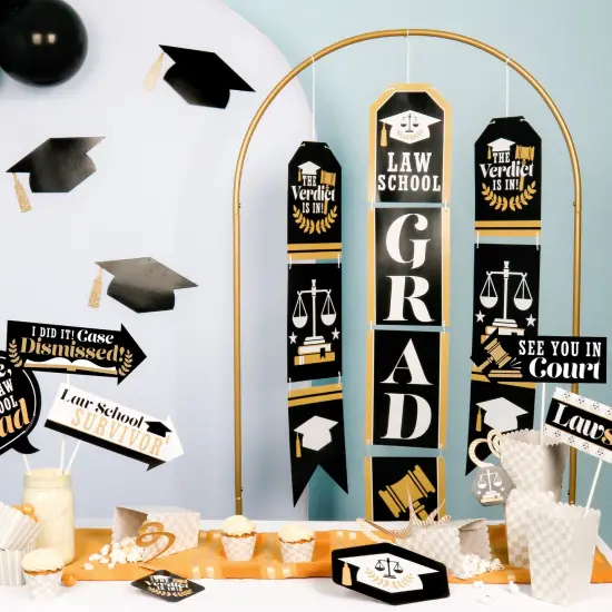 Big Dot of Happiness Gold Graduation Hat Decorations - DIY Large Party Essentials - 20 Count {3}