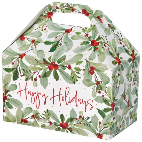 Pack/6: Holiday Berries Gable Box - 4 x 2-1/2 x 2-1/2" {2}