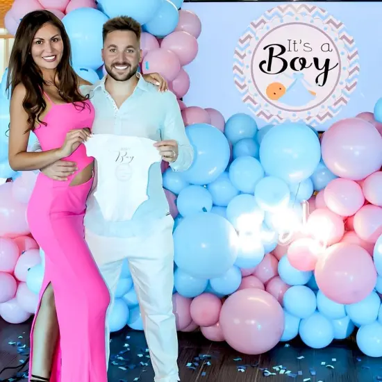 Pink and Blue Party Balloons,Pink Blue Latex Balloons 50 Pcs 12 inch Blue and Pink Gender Reveal Party Balloons for Gender Reveal Wedding Engagement Birthday Parties Baby Shower Decoration {2}
