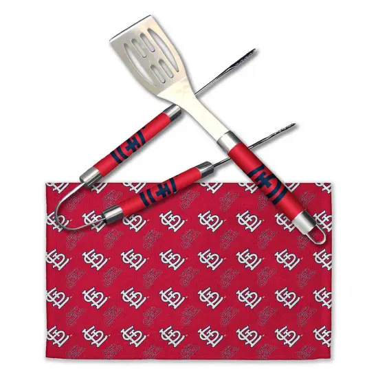 MLB 3-Piece BBQ Utensil Set 17.25 6 11 x 18 Inches St. louis cardinals {1}