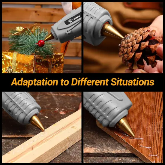 Hot Glue Gun Full Size: DEKOPRO 60/100Watt Dual Temp Hot Glue Gun Kit with 25 Glue Sticks, Organize Storage Case, Heavy Duty Heat Glue Gun Tool Set for Home Repair, Art & Crafts, DIY {5}