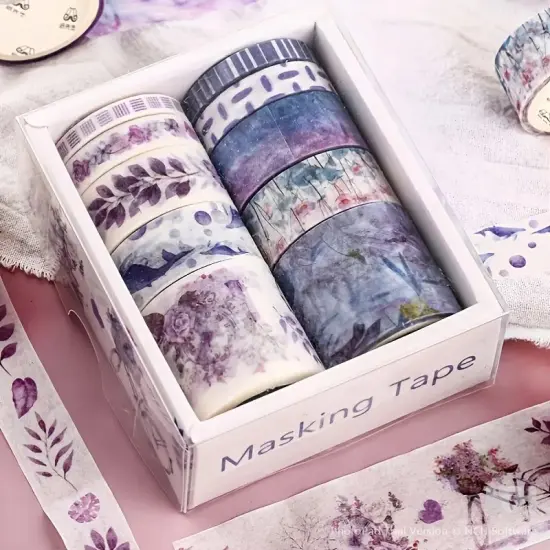 Designer Purple Botanicals Masking Washi Tape {1}