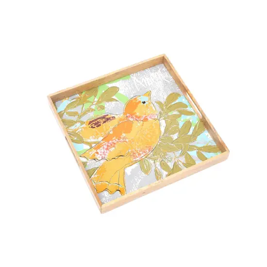 Wooden Square Bird Tray {2}