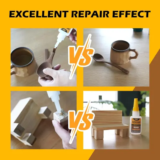 Wood Super Glue Liquid, Clear Instant Cyanoacrylate Adhesive for Wood Crafts Repair Woodworking, All Purpose CA Glue for Shoe Ceramic Plastic Leather Glass Model Metal Pottery Aquarium Porcelain Stone {3}