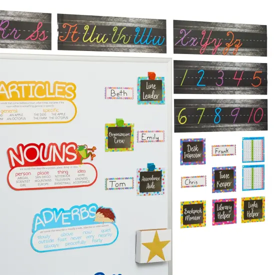 Cursive Alphabet Wall Strip, Numbers Bulletin Board Borders for Classroom (21x6 In, 9 Pack) {2}