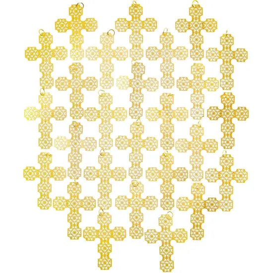 Gold Charms for Jewelry Making, Cross Pendants (24 Pack) {4}