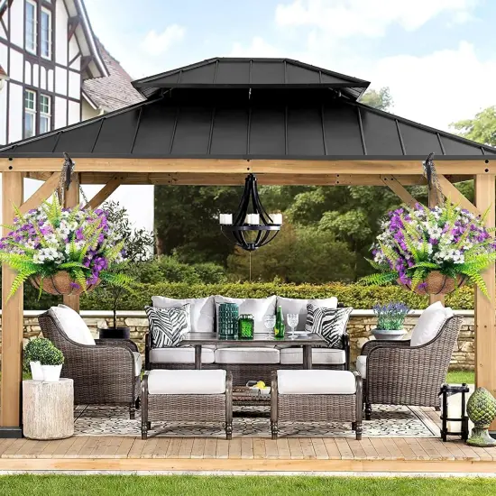 14 PCS Artificial Summer Potted Flowers for Outdoor Fake Flowers -Fake Plastic Flowers {5}