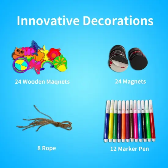 Wooden Magnet Painting Kit for Kids {3}