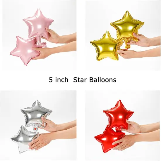 Gold Star Balloons,50 Pieces PSKJATIN 5" Star Balloons,Small Gold Foil Star Balloon Mylar Balloons for Party Decorations {2}