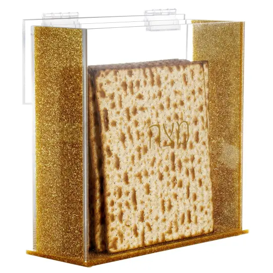 Lucite Matzah Box for Square Matzos Black {3}