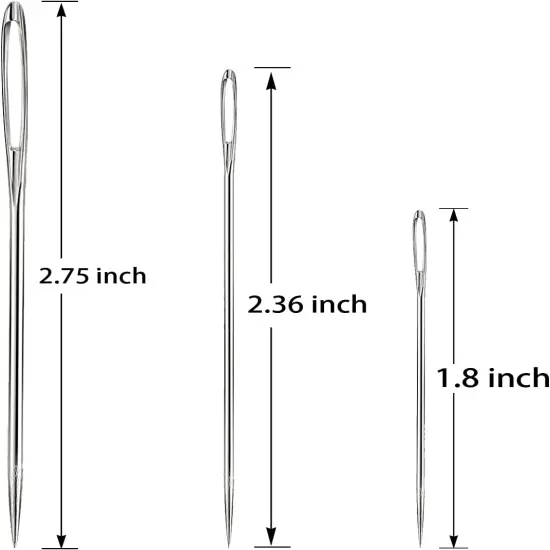 Large Eye Sewing Needles, Sewing Needles, Stainless Steel Embroidery Thread Needle, Handmade Yarn Knitting Needles Leather Needle (15 Pieces) {2}