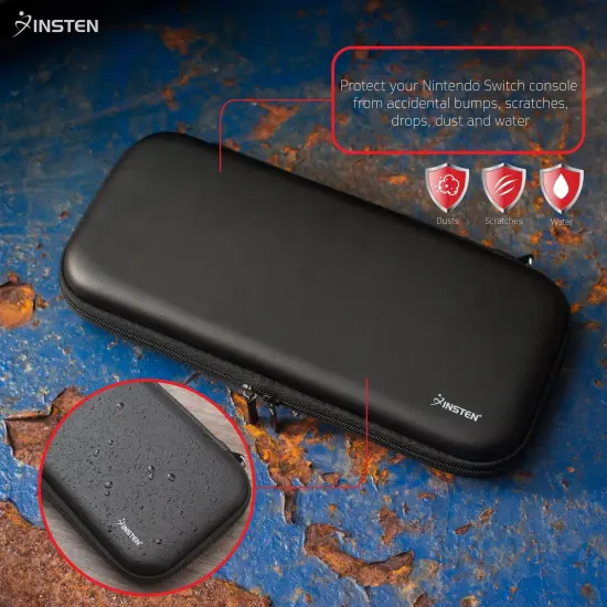 For Nintendo Switch Carrying Case Cover, OLED Model Console Travel Protective Hard Storage Pouch with Game Card Holder Slot Accessories, Black {3}