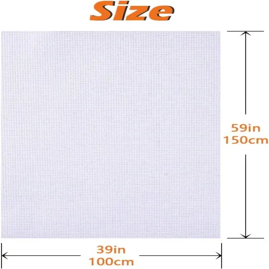 Classic Reserve Aida Cross Stitch Fabric, 14 Count White Cotton Cloth for Embroidery (59 x 39 Inch) {2}