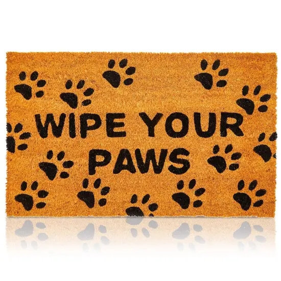 Nonslip Coco Coir Mat for Outdoor Entrance, Wipe Your Paws Doormat for Front Door Entry, Dog Lovers (17 x 30 In) Brown {1}