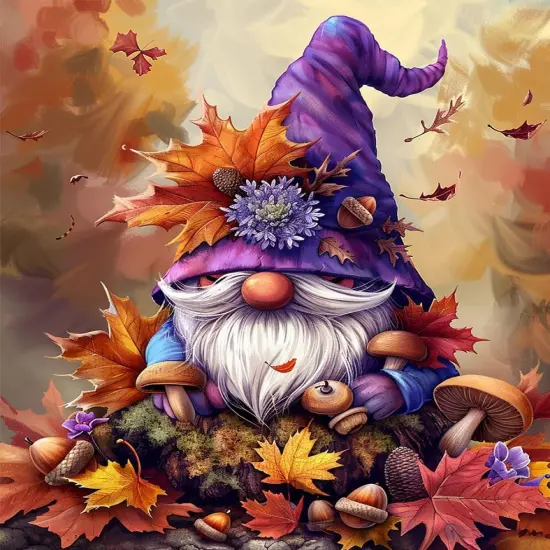 Harvest gnome Paint by Number for Adults Beginner,Falling Leaves and Mushrooms Paint by Numbers,Fall Decor Paint by Numbers Kits Suitable for Thanksgiving Day Decoration Without Frame 16x20 Inch {1}