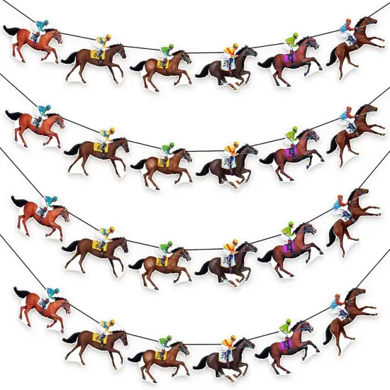 Kentucky Party Derby Day Banners Party Supplies Horse Racing Streamers Decorations（4PCS） {1}